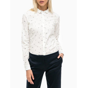 Tommy Hilfiger dámská smetanová košile se vzorem - XS (112)